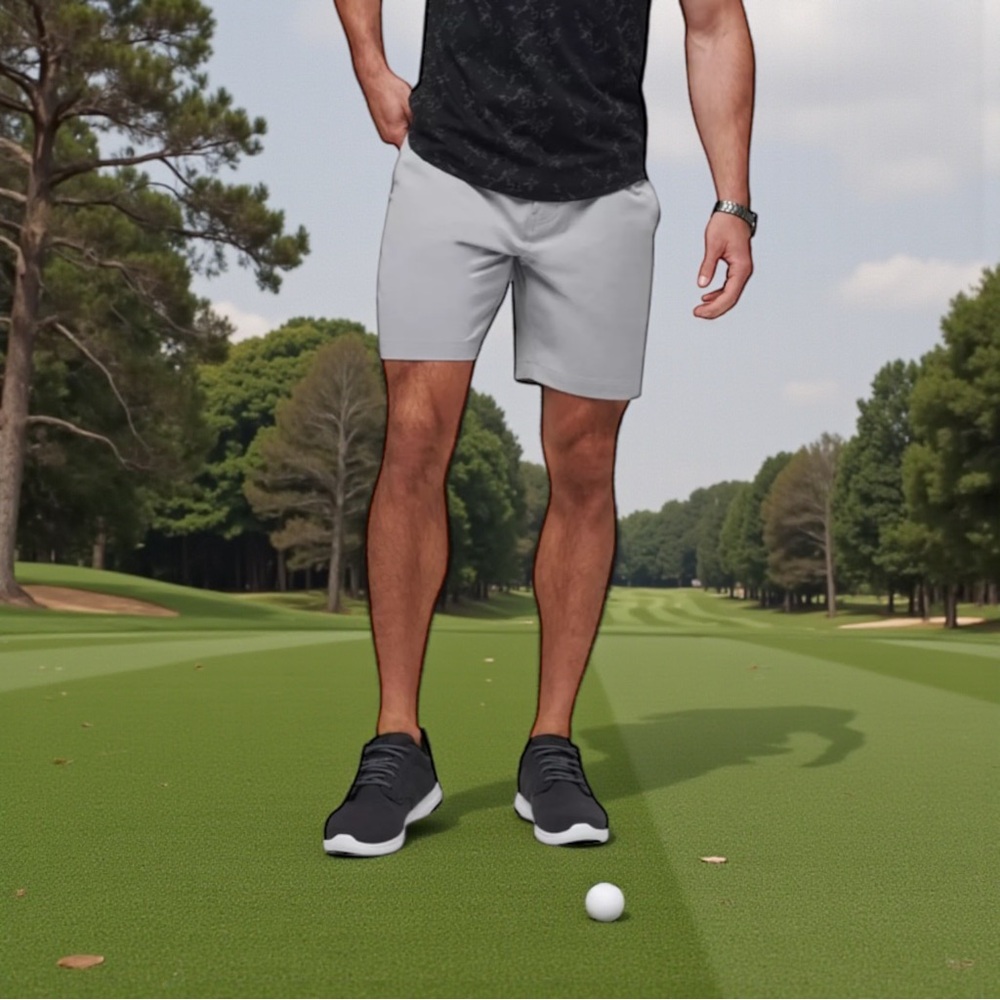 NWT TRAVIS MATHEW Tech Chino Golf Bermuda Shorts in Heather Sleet 42